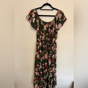 ModCloth green floral dress